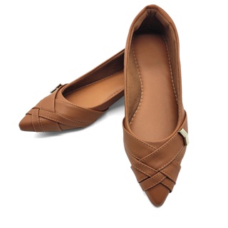 Sapatilha Feminina Bico Fino Casual Confortável Marrom Moda Rasteira Dia a Dia Sandália Feminino em Oferta na Shopee