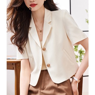 Lovito Blazer Elegante Com Botão Liso Para Mulheres LNE35210 (Damasco)