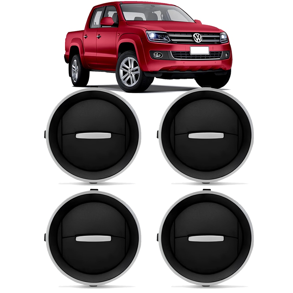 Kit Moldura Grade Difusor de Ar Amarok 2011 2012 2013 2014 2015 2016 2017 Aro Cromado