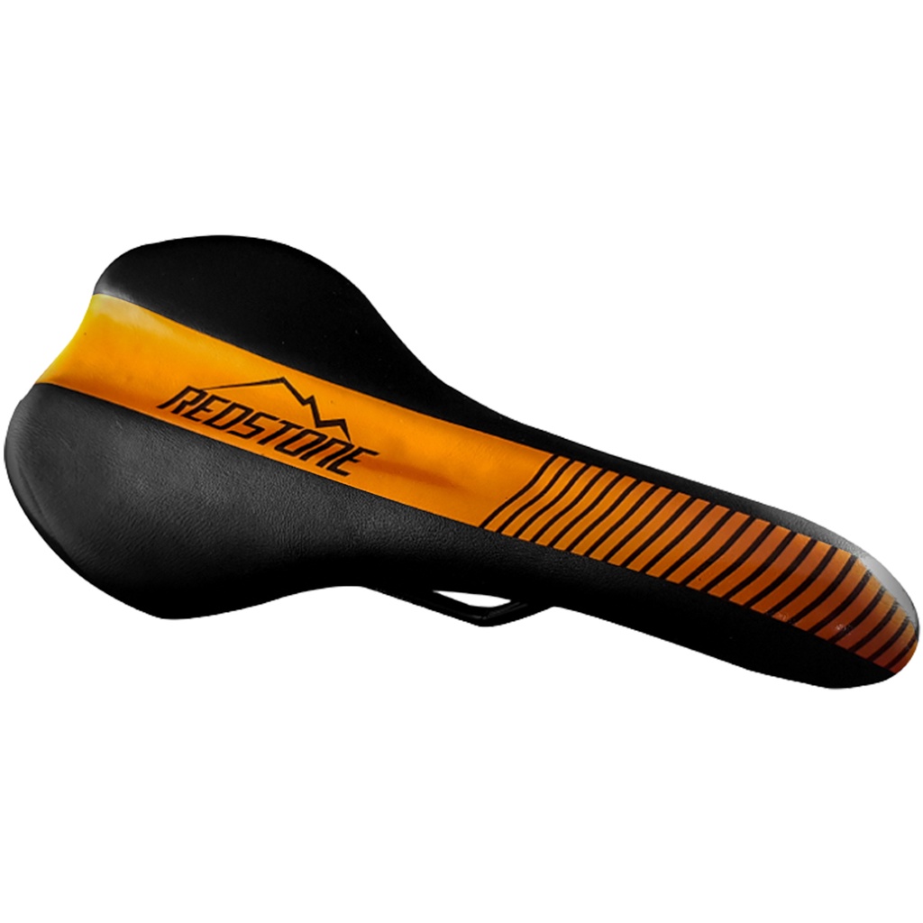 Banco Selim MTB Hunter Cor Preto/Laranja Redstone Bicicleta Mountain Bike