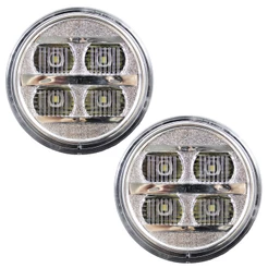 2 Lanterna Ré Ônibus Caminhão 70mm 4 Led CRISTAL BIVOLT