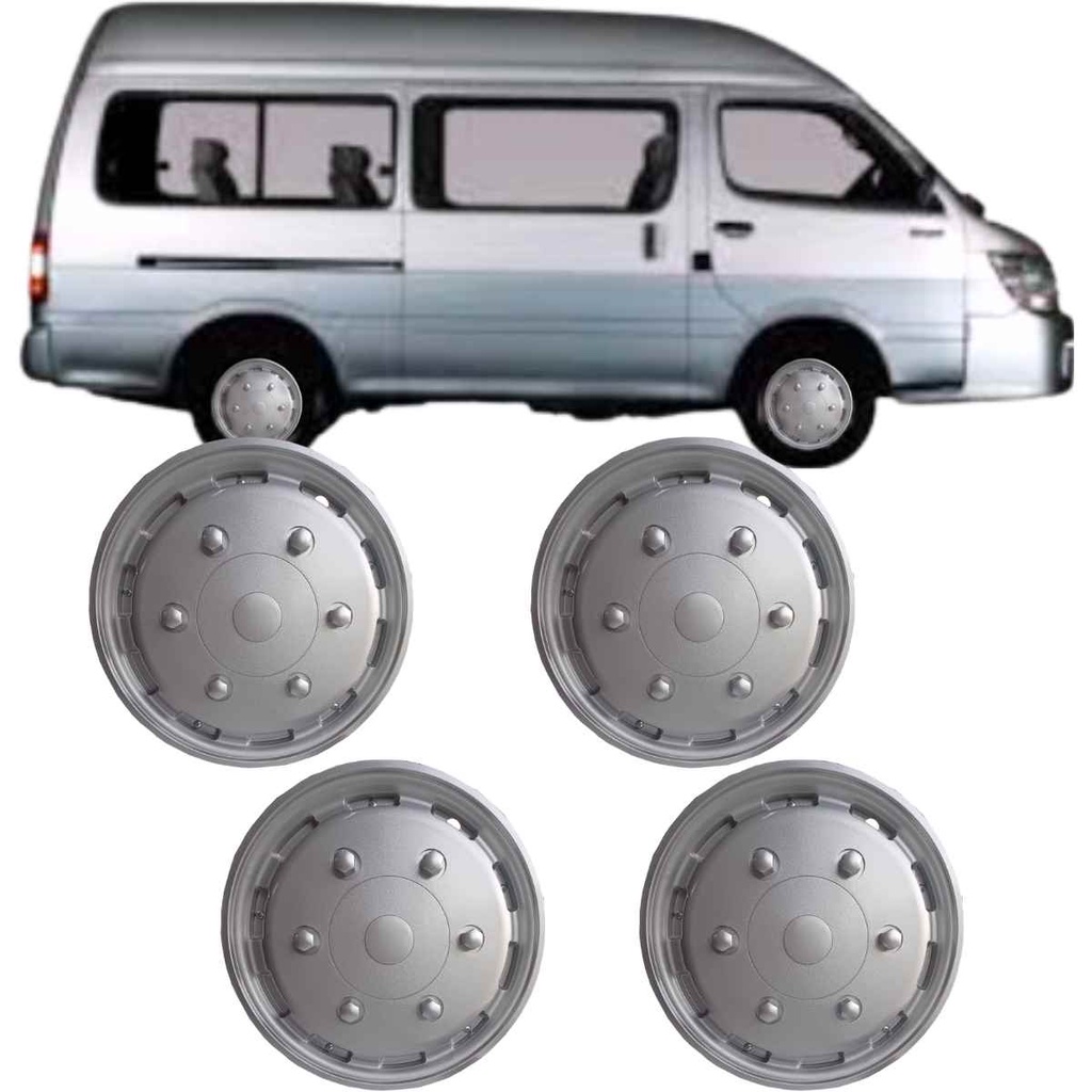 Jogo 4 Calotas Esportiva Aro 14 Vans pick Up Prata Capa Roda Carlota Modelo Caminhão
