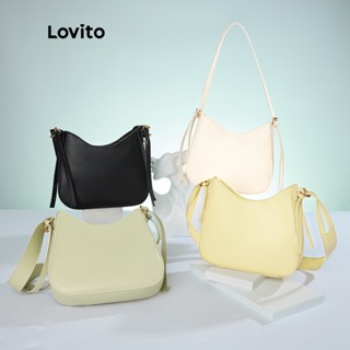 Lovito Bolsa Hobo Casual Liso Cor Pastel com Alça Larga Estilo Minimalista L30BA07 (Verde Claro/Amarelo Claro/Esbranquiçado/Preto)