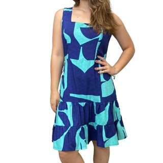 Vestido Feminino Midi Viscose Estampado Alças Largas Liso Verão
