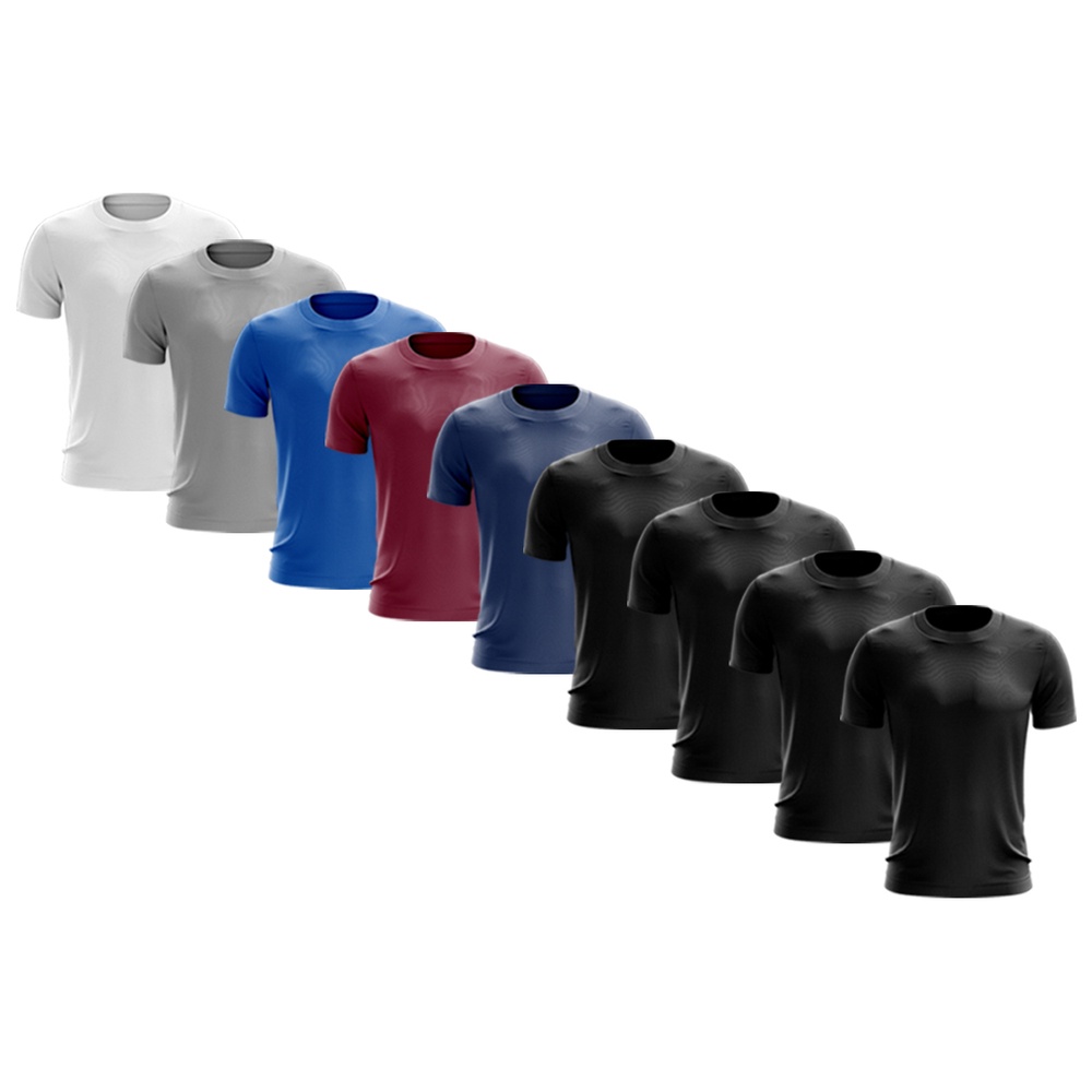 Kit 9 Camisetas Masculina Manga Curta Dry Fit Básica Lisa Proteção Solar UV Térmica Blusa Academia Esporte Camisa 06