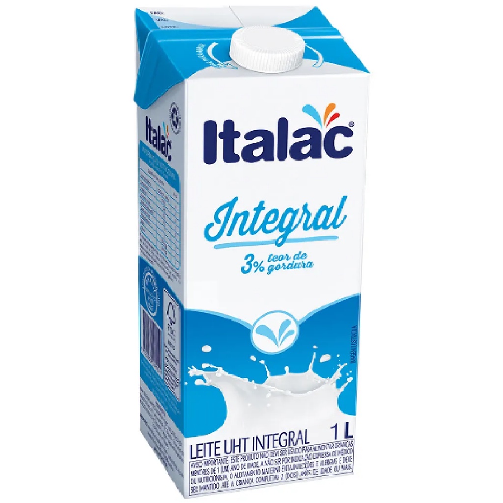 Kit Leite Italac Integral UHT Longa Vida c/Tampa 1Litro C/12