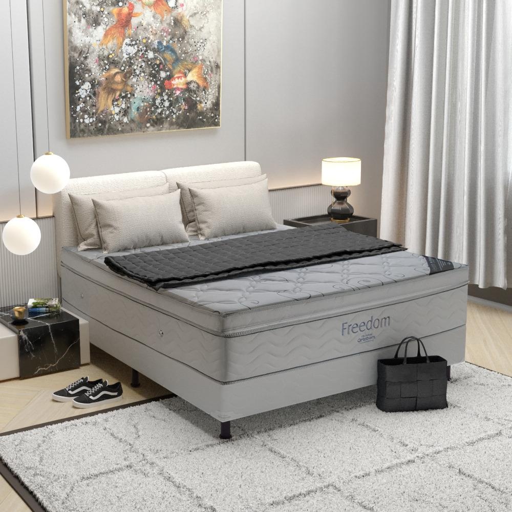 Cama Box Ortobom Casal Freedom Pocket (138x74x188) Branco em Oferta na Shopee