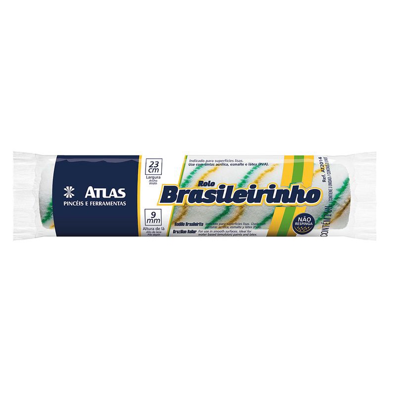 Rolo Lã Sintética Brasileirinho 23Cm - Atlas em Oferta na Shopee