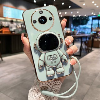 Capa Para OPPO Realme 11 10 Pro Plus 4G 5G Suporte De Eletroplaca De Silicone Astronauta Com À Prova De Choque Cordão De Telefone