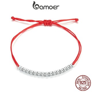 Pulseira Bamoer 925 Sterling Sliver Bracelet Jóias Tecidas Em Corda Vermelha Para Mulheres em Oferta na Shopee
