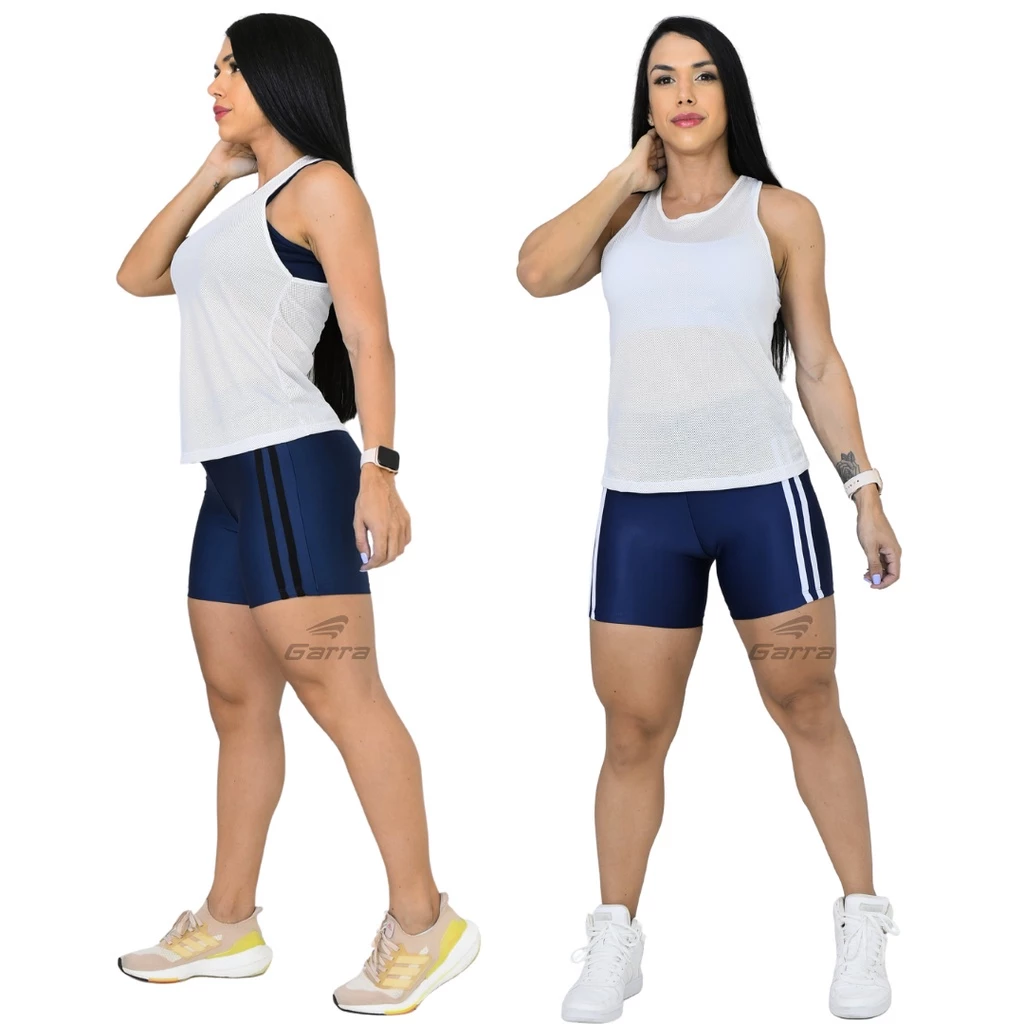Kit Conjunto Regata Dry e Short Suplex Fitness Bermuda Cós Alto pra Academia e Atividade Física — imagem 1