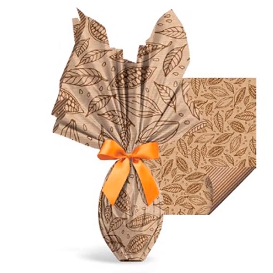 Folha para Ovos de Páscoa Papel Kraft Cacau - 69x89cm - 25 unidades - Cromus - Rizzo Distribuidora