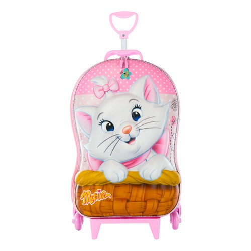 Mochila De Rodinhas Gata Marie Escolar Infantil 3d Meninas