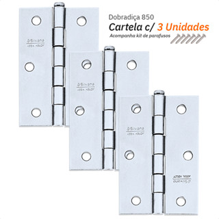 Dobradiça 850 Até 35kg - 4" Zincado - Silvana 3Pçs