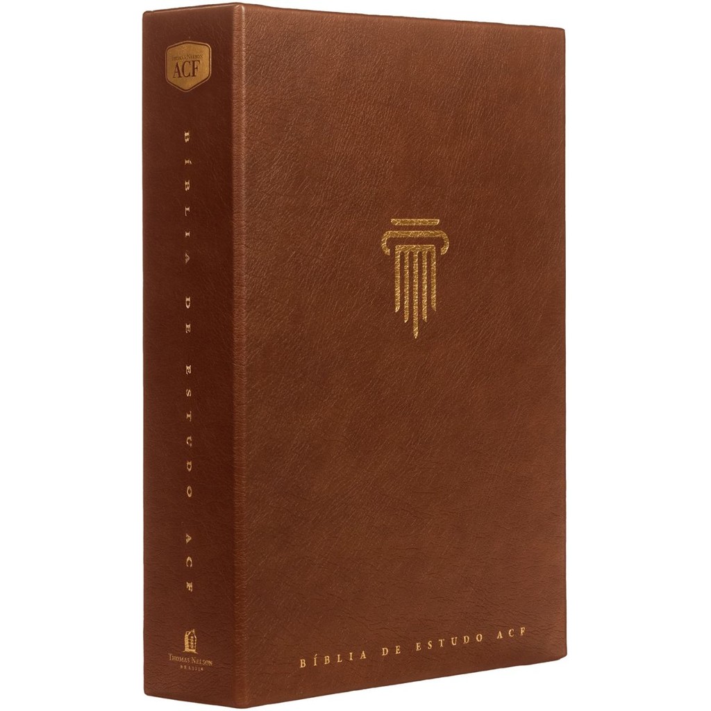 Bíblia de Estudo ACF | Capa Luxo Couro Soft Marrom | Thomas Nelson Brasil em Oferta na Shopee