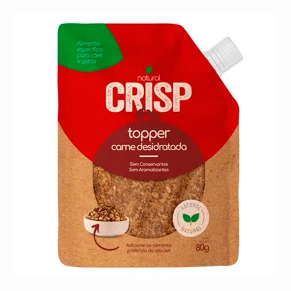 Petisco Natural Crisp Topper Para Cães e Gatos Carne 80g - Pets
