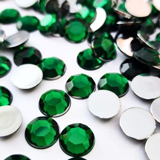 Chaton Modelo Diamante Redondo 12mm - Verde Bandeira - Base Reta em Oferta na Shopee