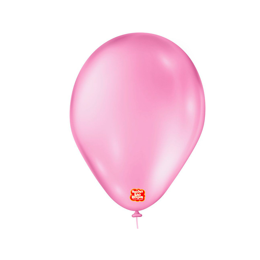Balão de Festa Látex Liso - Rosa Chiclete - Balões São Roque - Rizzo