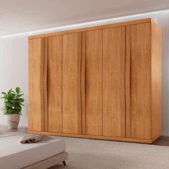 Guarda Roupa Casal Rommeo 100% MDF 6 Portas e 6 Gavetas Moderna Mobília