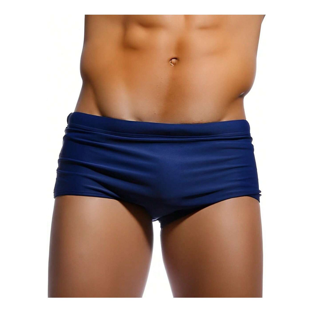 Sunga Boxer Masculina Praia Slim Fitness Preta Azul Marinho