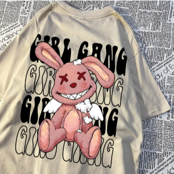 Camiseta Camisa Básica 100% Algodão Boneca Coelho Quebrado Lançamento Streetwear