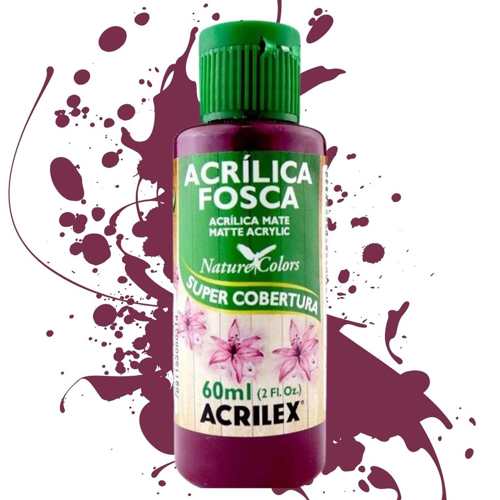Tinta Acrílica Fosca Nature Colors 60ml - Acrilex 565-vinho