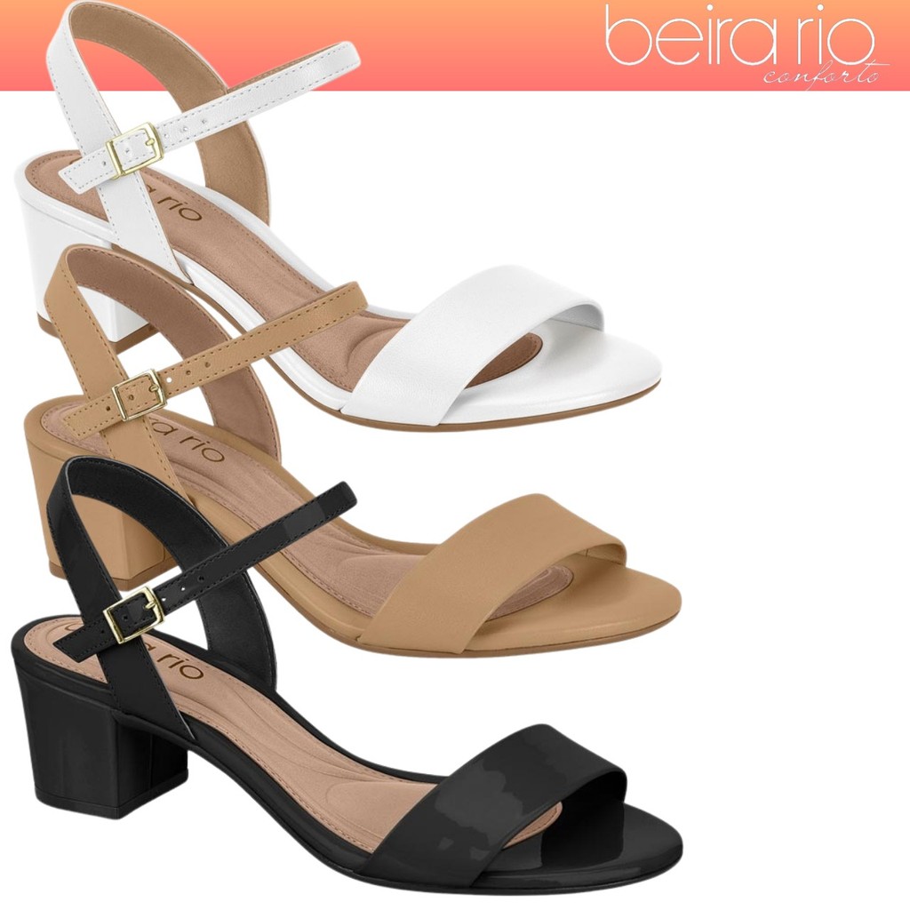 Sandália Feminina Beira Rio Salto Bloco Grosso Baixo Casual Conforto em Oferta na Shopee