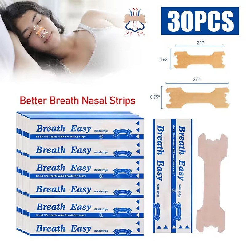 30 Unidades De Adesivo Nasal De Ventilação-Tiras Nasais De Respiração-De Nariz Para Parar De Roncar-Anti Ronco Mais Fáci