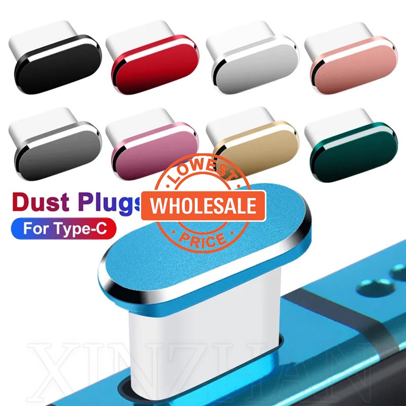 Plug Antipoeira Metálico para Entrada de Carregamento USB Tipo C, Tampa Protetora Universal para iPhone e Android