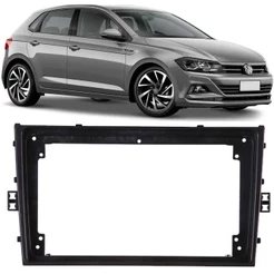Moldura De Painel 2 Din 9" Polegadas Vw Novo Polo 2017 em Diante