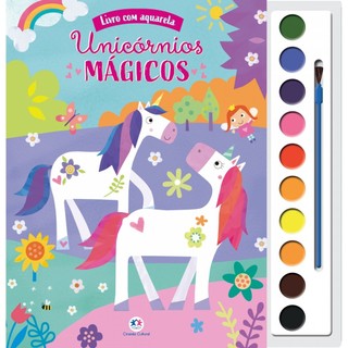 Livro Aquarela Unicórnios mágicos em Oferta na Shopee