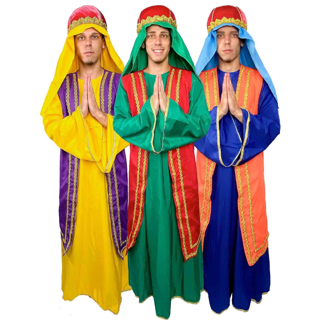 Fantasia de Rei Mago Adulto Luxo Natal Presépio Religioso em Oferta na Shopee
