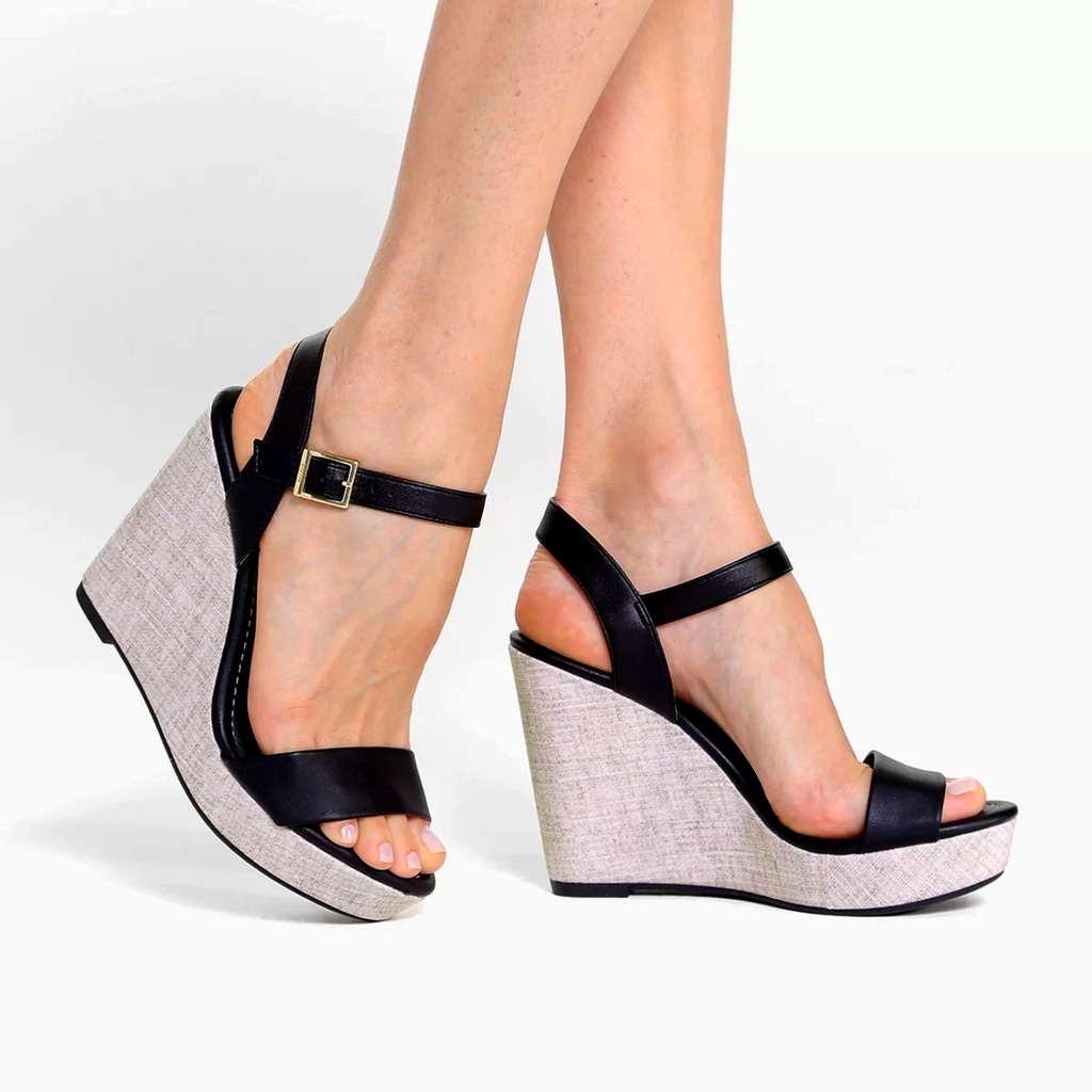 Sandália Feminina Anabela Plataforma Salto Alto Vizzano 62832000