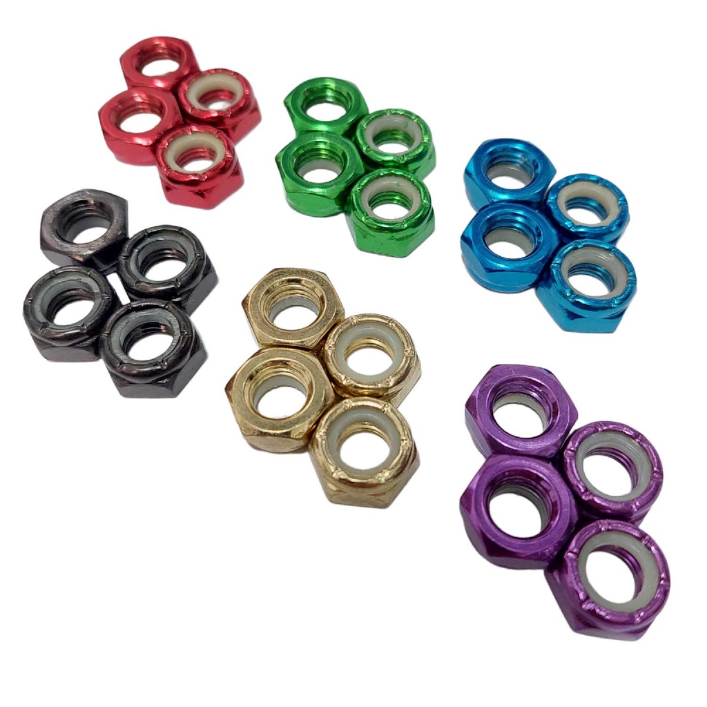 Jogo de Porcas TRUCK Skate e Longboard Color NUTS SOURCE