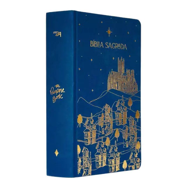 Bíblia The Purpose Book | A21 | Letra Normal | Espaço para Anotações | Capa Dura | Tecido Azul Reino em Oferta na Shopee
