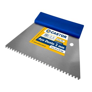 Espátula de Aço Dente 3 mm 11,5 x 17 cm - Castor em Oferta na Shopee