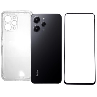 Capa Capinha Case Para Redmi 12-4G Anti-Impacto Transparente + Película 3D