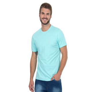 Camiseta Masculina Bordado Areia Polo Wear Azul Médio