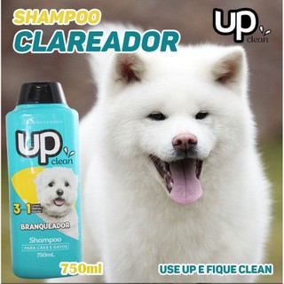 Shampoo para Cachorro Branqueador 750ml Shampoo Clareador para Cachorro Branco Shampoo Pet Pelo Branco UP Clean