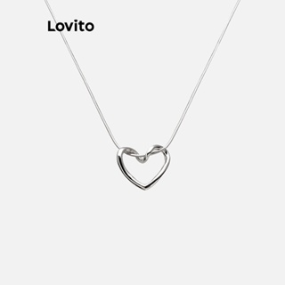 (Trendy) Lovito Colares em Formato de Coração para Mulheres LFA03219 (Prateado) em Oferta na Shopee