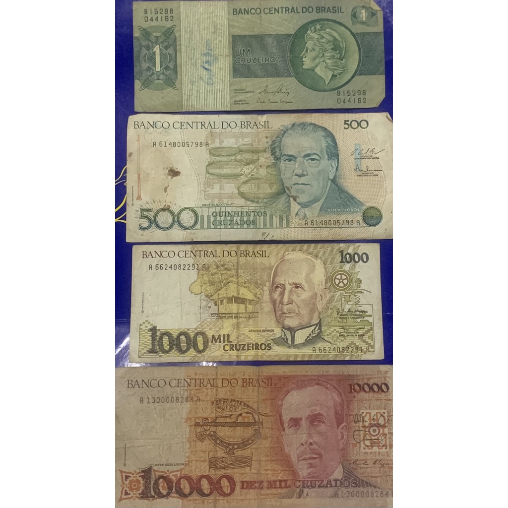 15 Cédulas Cruzeiros Cruzados Cédulas  Antigas Coleção Repulblicas do Brasil Antigas Coleção