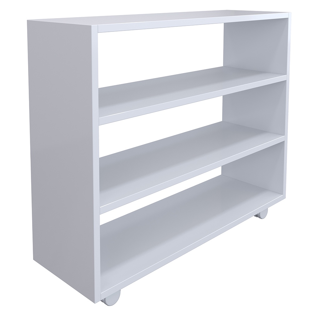 Sapateira Multiuso Organizador Com 03 Prateleiras E Rodízio Pérola L03 Branco - Lyam Decor - Home & Living