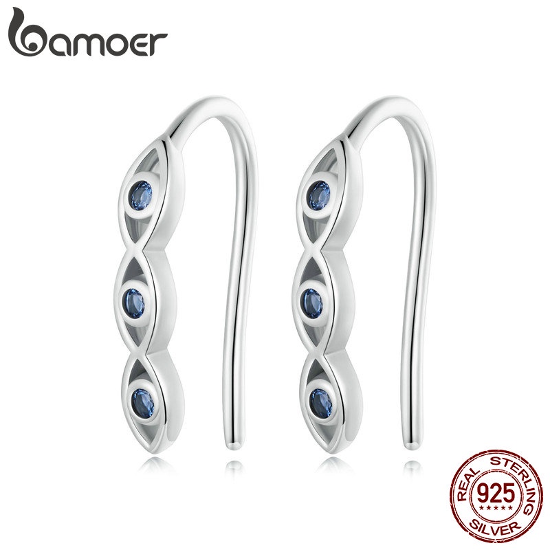 Bamoer 925 Sterling Sliver Earrings Brincos De Orelha De Olho Demoníaco Algemas Jóias Presentes Para Mulheres em Oferta na Shopee