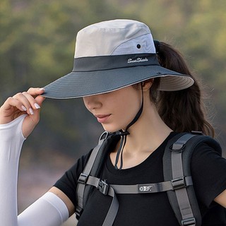 Chapéu De Pesca Verão 2023 Feminino Proteção UV Exterior De Balde Grande Brim Largo Bob Hiking Sol