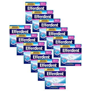 Kit 12 Limpadores de Dentadura Antibacteriano Efferdent 20un cada