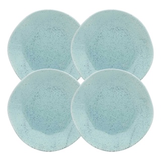 Kit 4 Pratos Porcelana Sobremesa Rustico Ryo Blue Bay Decorado 21,5cm Oxford em Oferta na Shopee