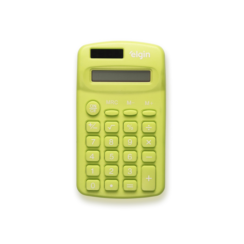 MINI CALCULADORA DE BOLSO 08 DÍGITOS ELGIN PEQUENA COMPACTA E PORTÁTIL VERDE
