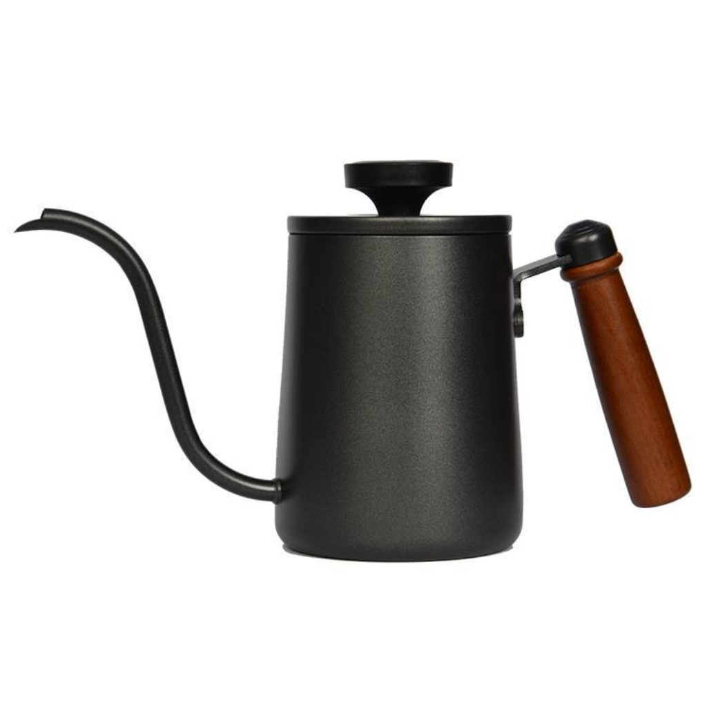 Chaleira Bico Fino Black Termô Preta com Cabo Madeira 600ml Mimo Style Com Termômetro