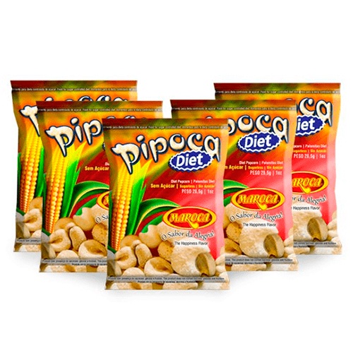 Pipoca de Canjica de Milho Diet Maroca com 5 Pacotes de 28,5g cada