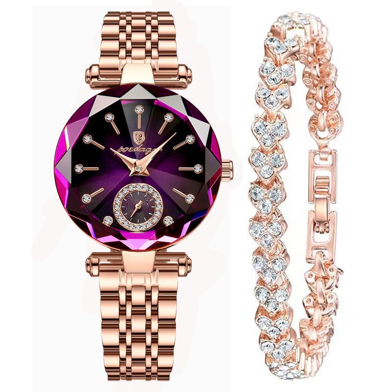 Conjunto De Pulseira De Relógio Feminino Com Grátis Coração Do Oceano Casual De Quartzo De Aço Inoxidável em Oferta na Shopee